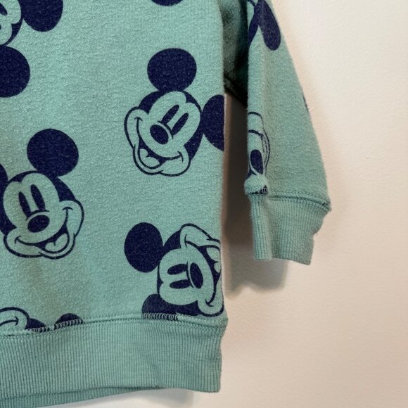 Disney Jumping Beans Baby Bean Mickey Mouse Sweatshirt 12M Green & Navy Unisex - Picture 3 of 5